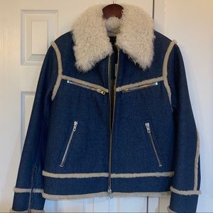 Rag & bone,denim jacket with fully lined shearling